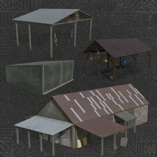 Old Farm Building Set