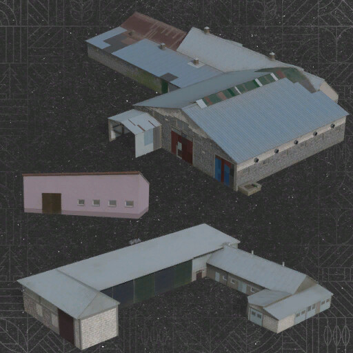 Pack Of Large Cowsheds