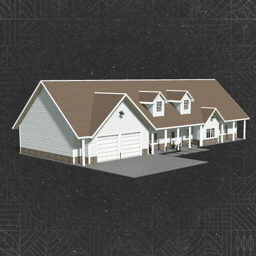 House With Two Car Garage