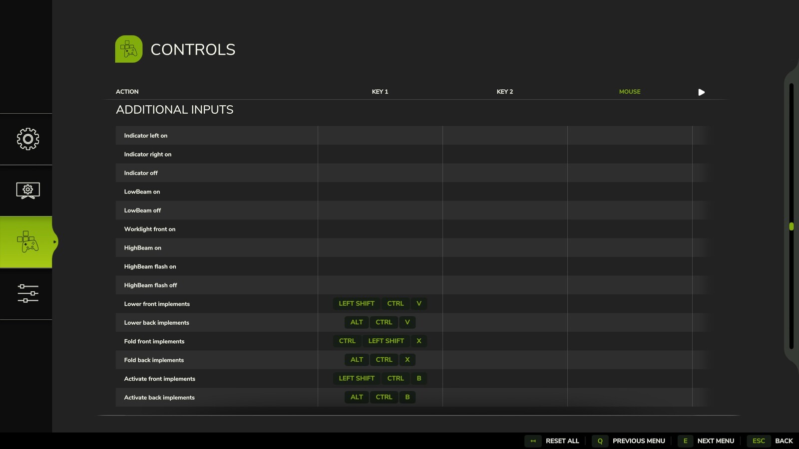 Additional Inputs