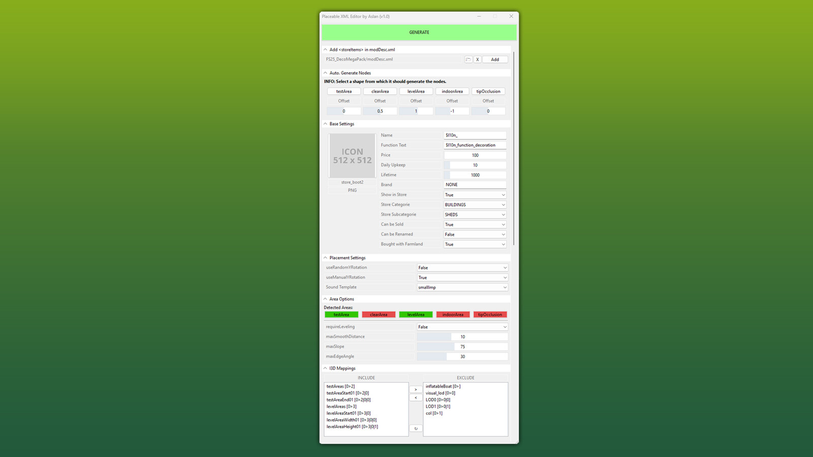 GE10 Script - Placeable XML Editor (Prefab*)