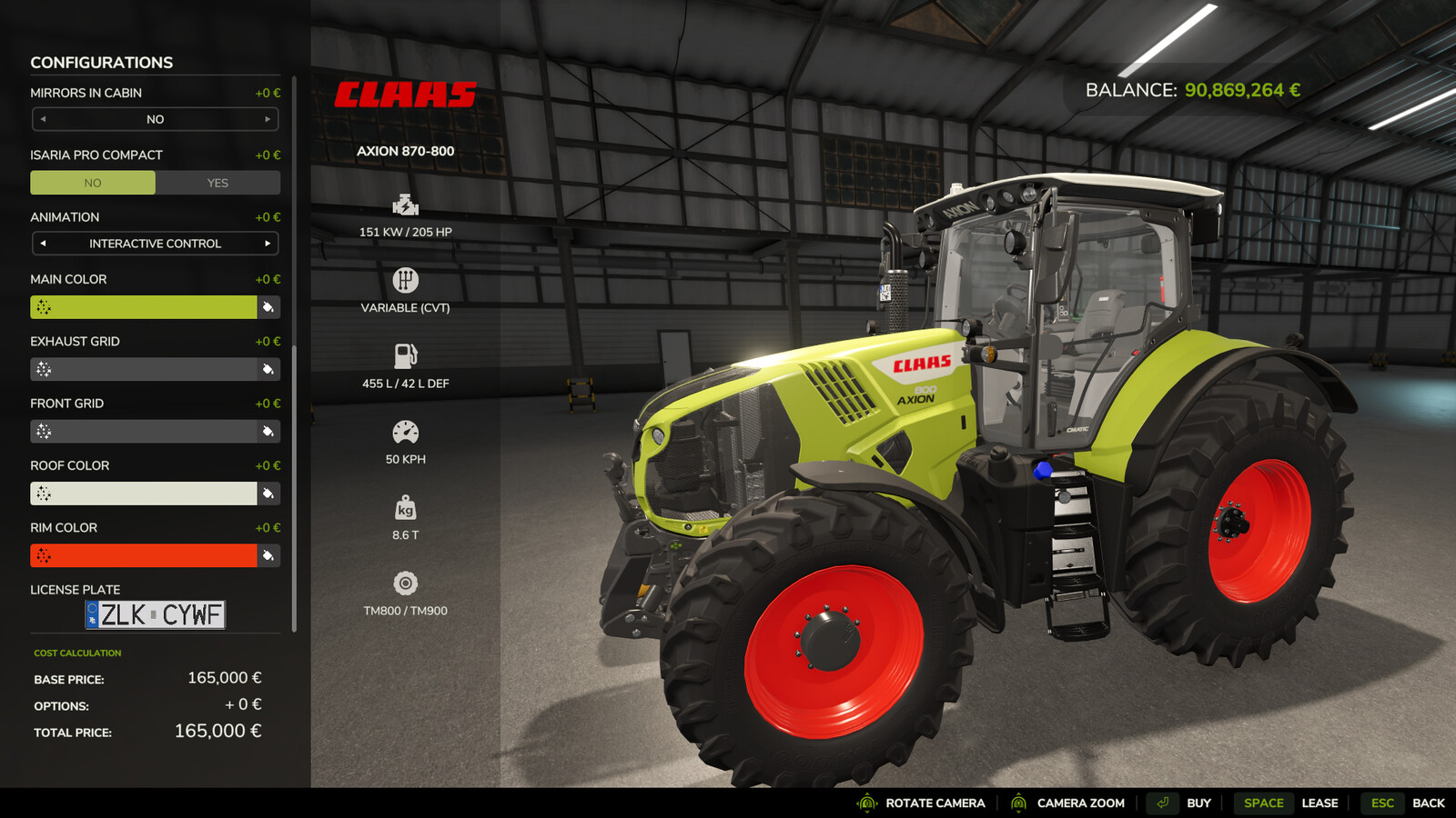 CLAAS AXION 870-800