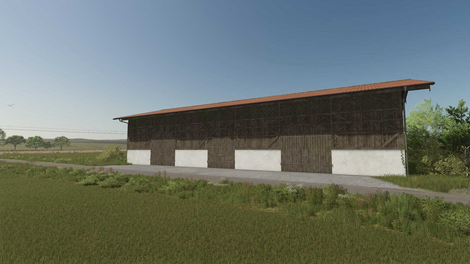 Old Wooden Bavarian Hall With Hayloft