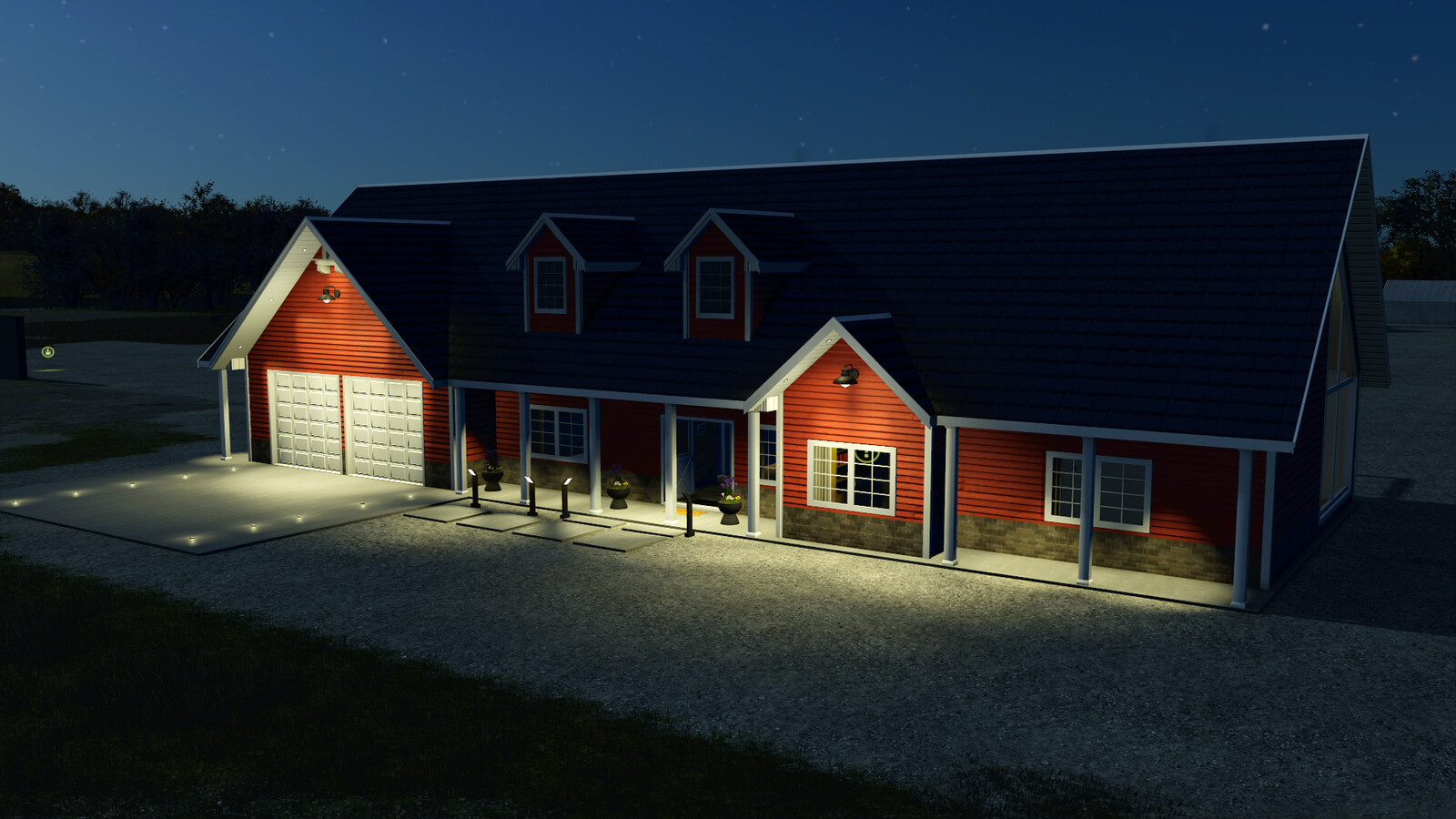 House With Two Car Garage