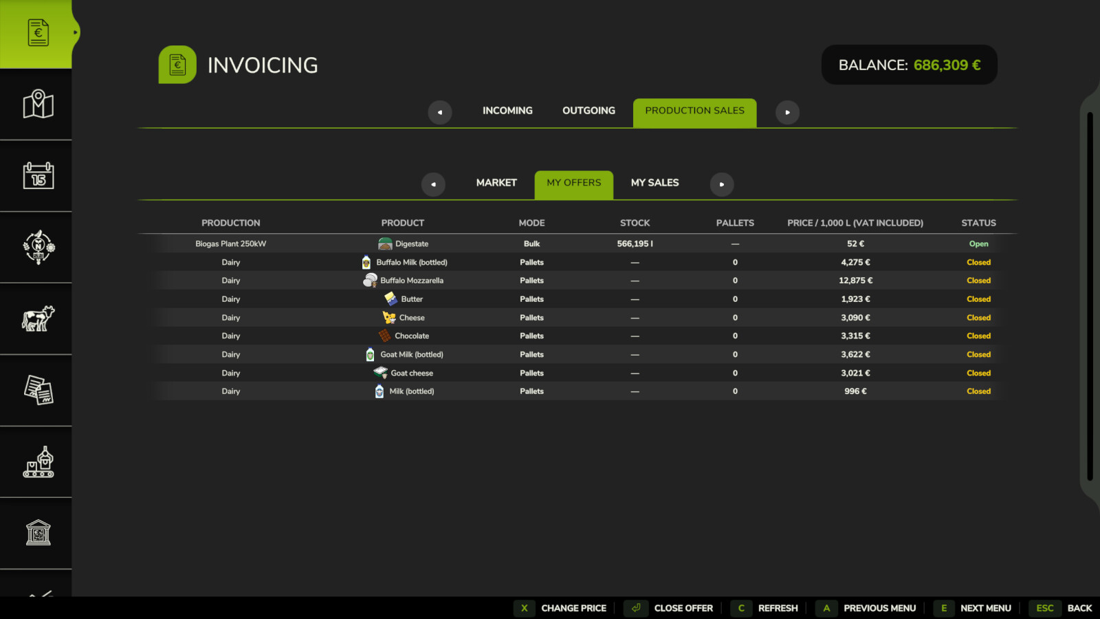 Invoices - Production Sales