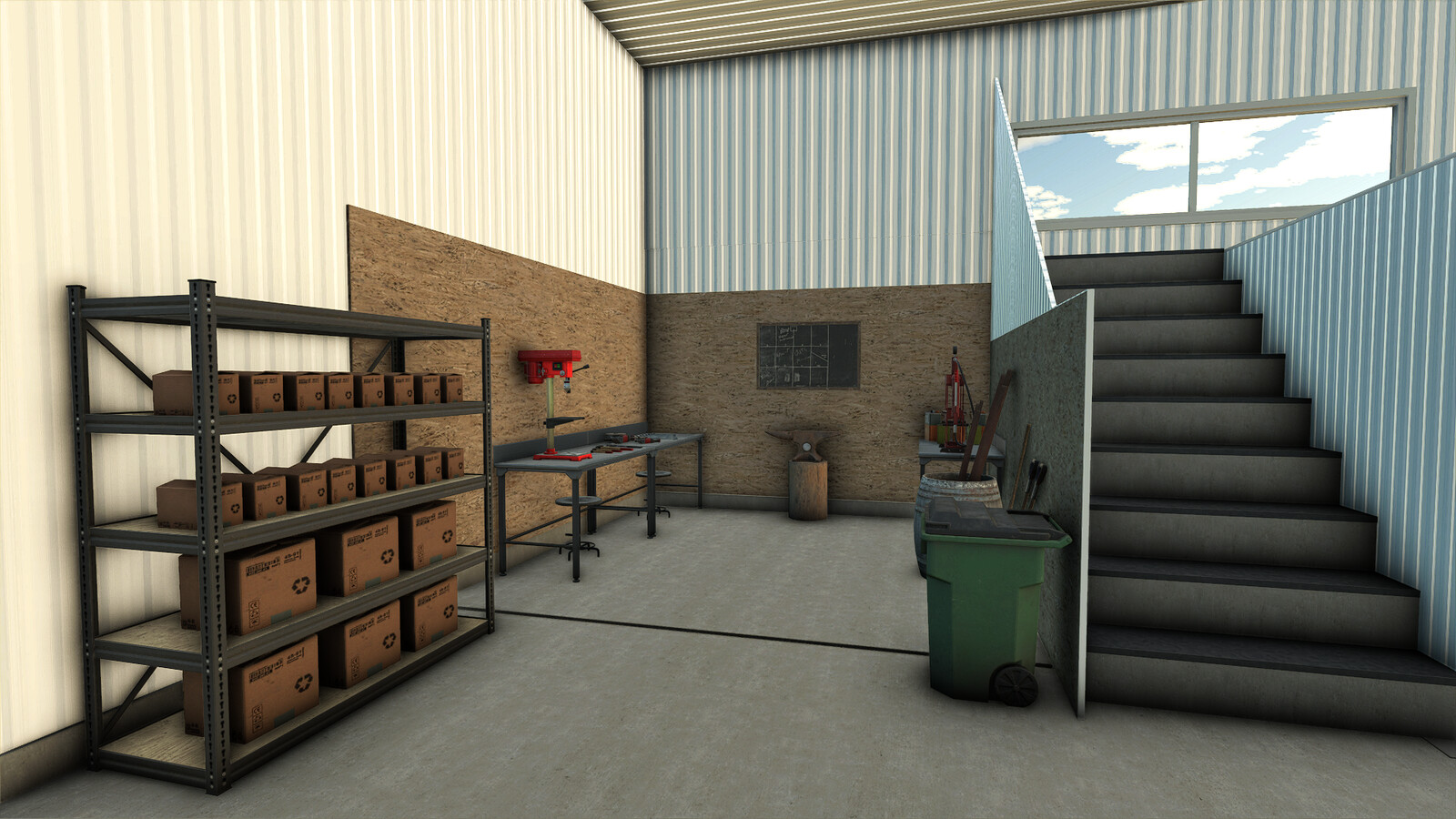 Metal Hall With Workshop