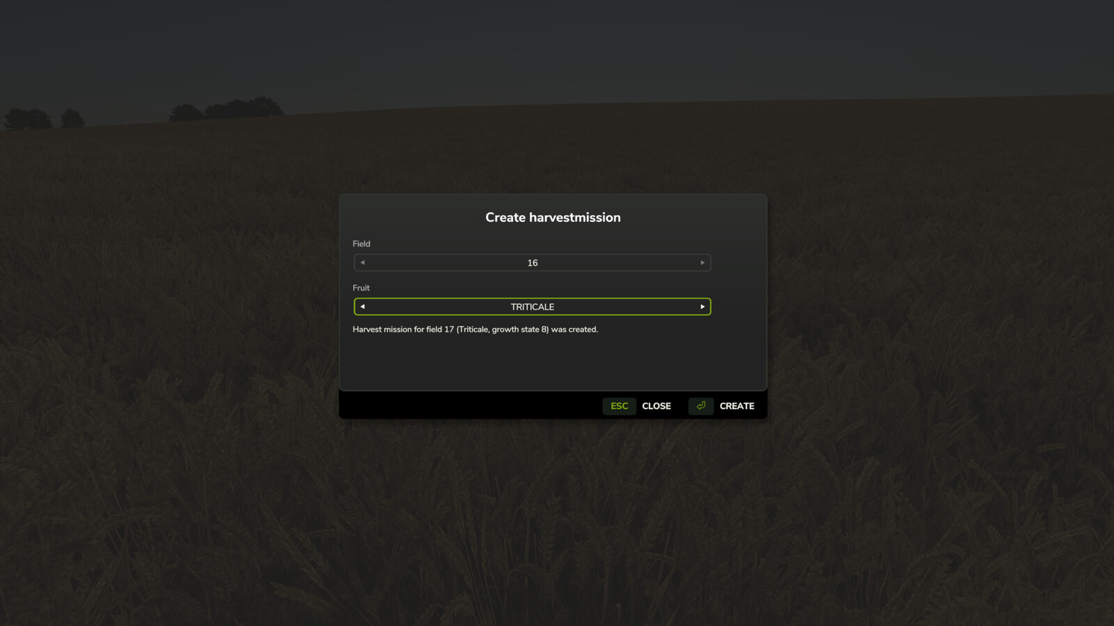 Harvestmission Creator