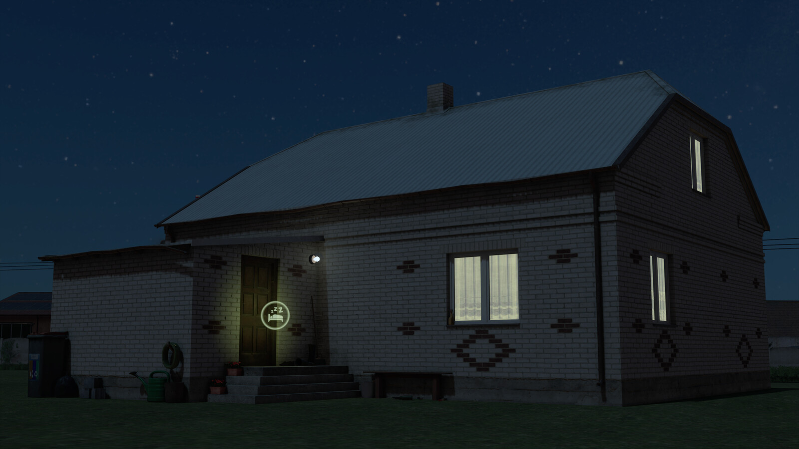 Polish White Brick House
