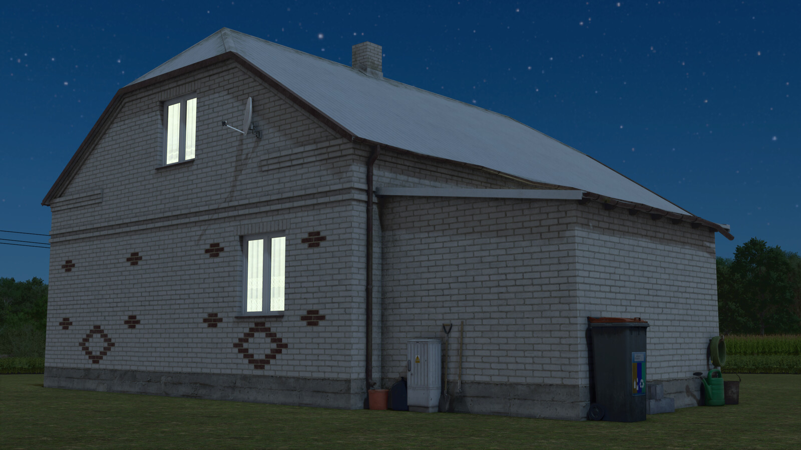 Polish White Brick House