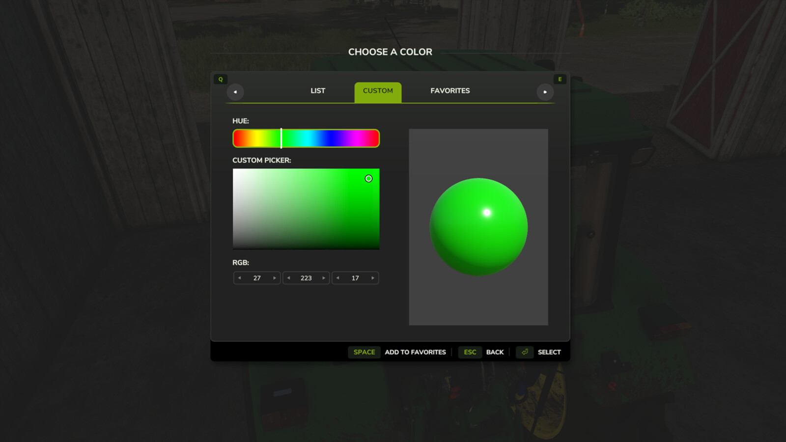 Quick Vehicle Select