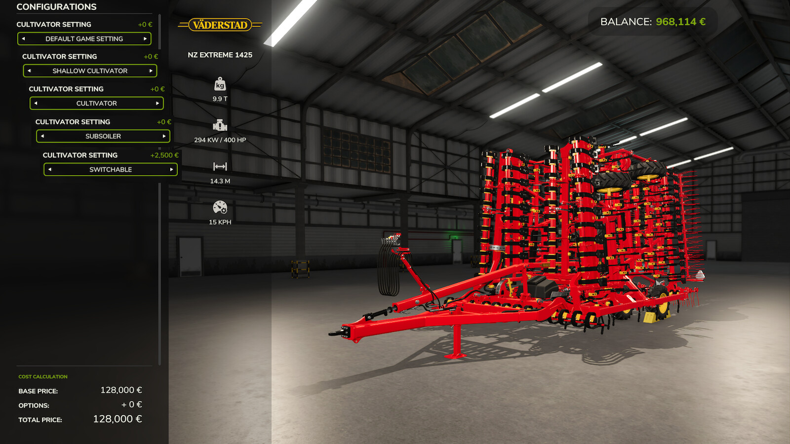Cultivator Settings