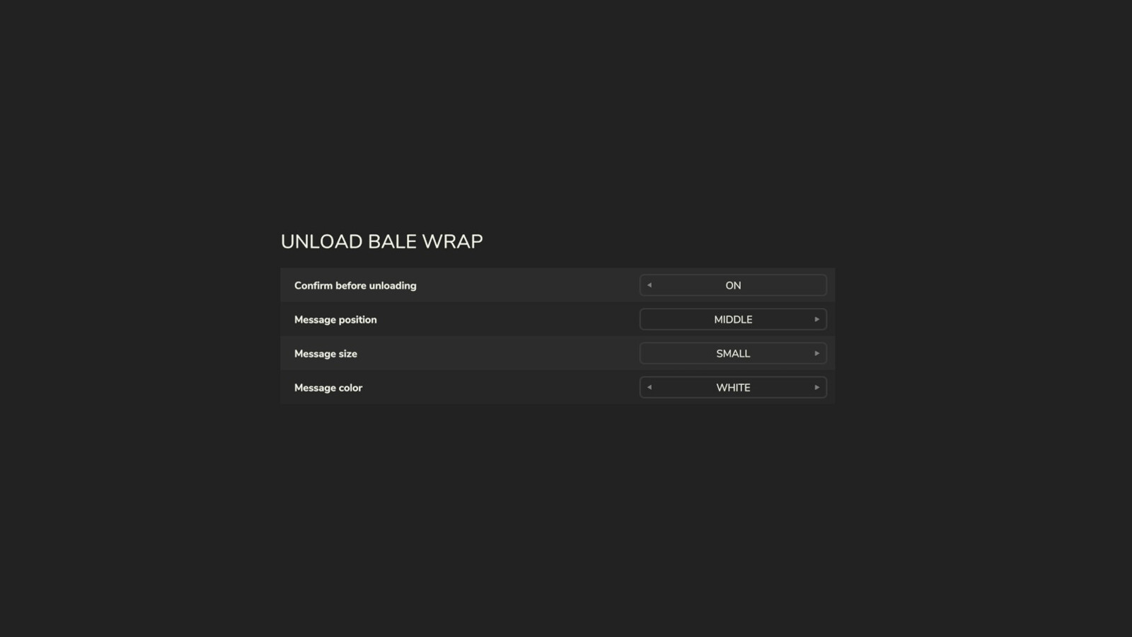 Unload Bale Wrap