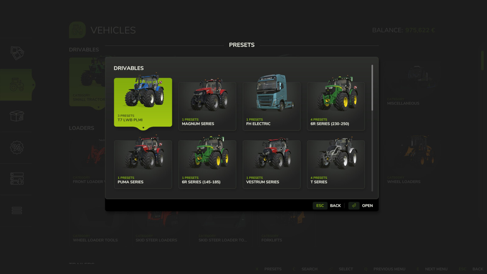 Vehicle Presets