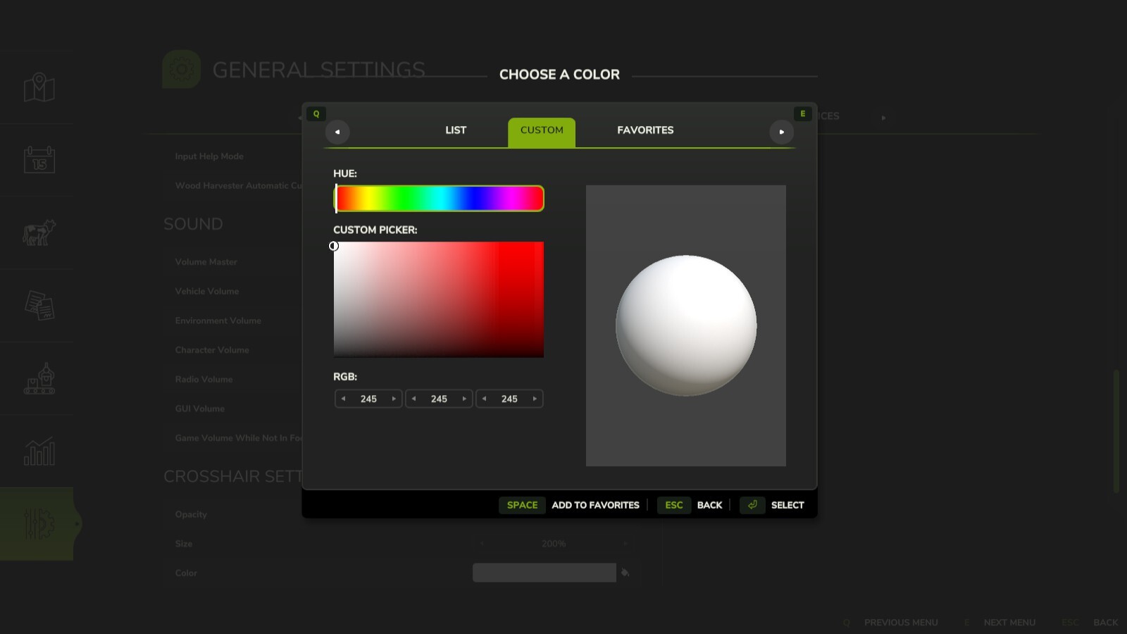 Crosshair Settings