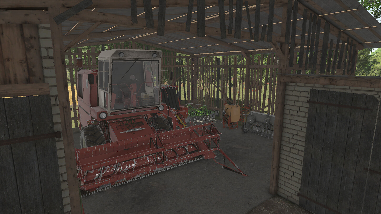 Barn with shed