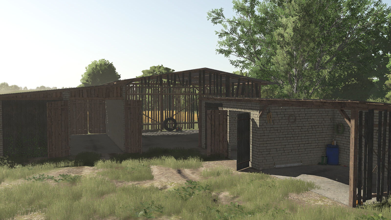 Barn with shed