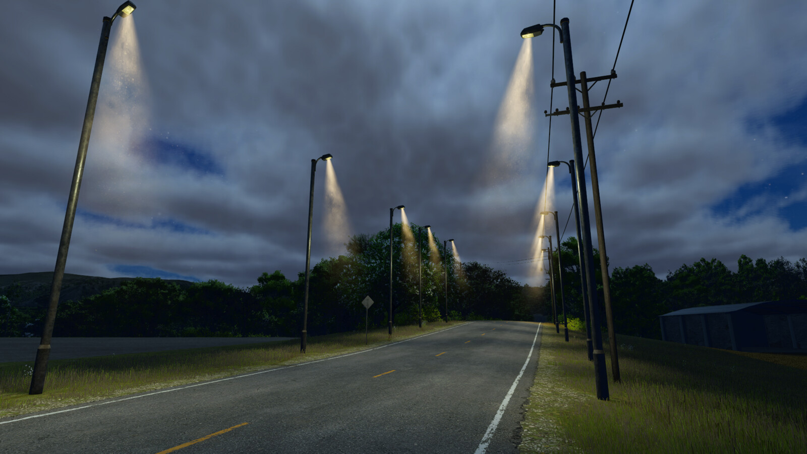 Streetlights With Fog