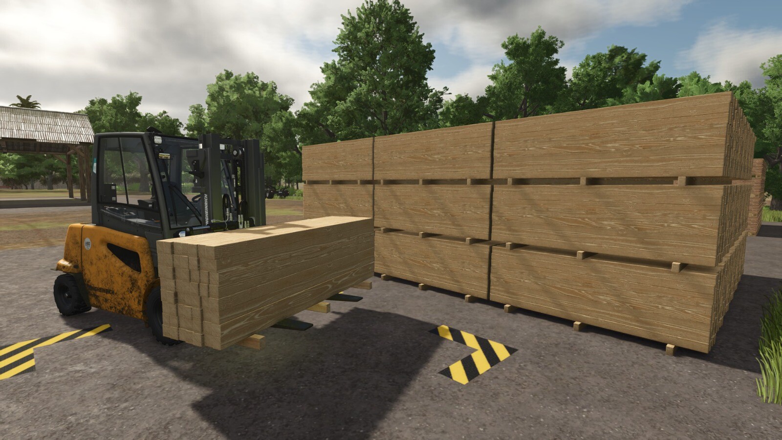 Storage For Pallets Of Boards, Planks, And Wooden Beams.
