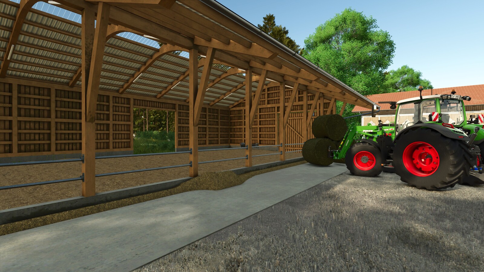 Wooden Sheepbarn With Pasture