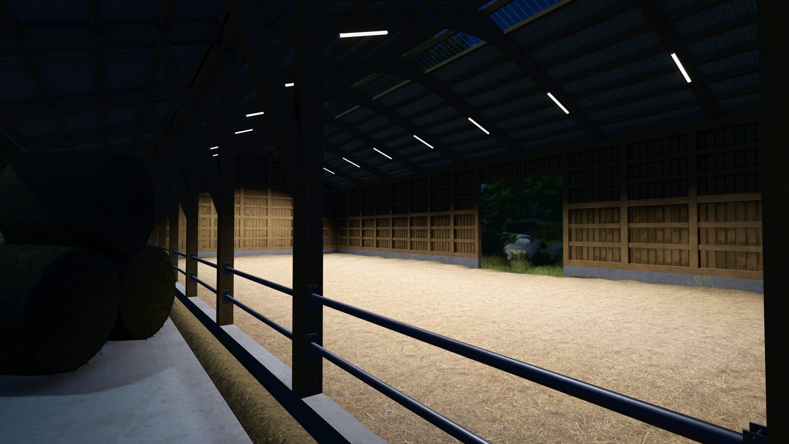 Wooden Sheepbarn With Pasture