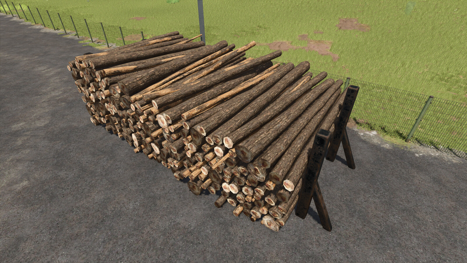 Log Piling Area With Invisible Wall