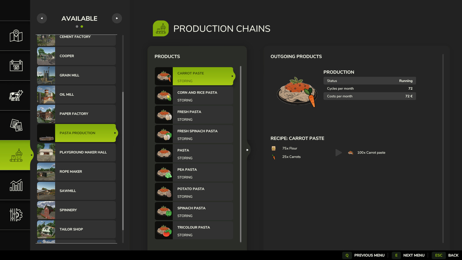 Pasta Production