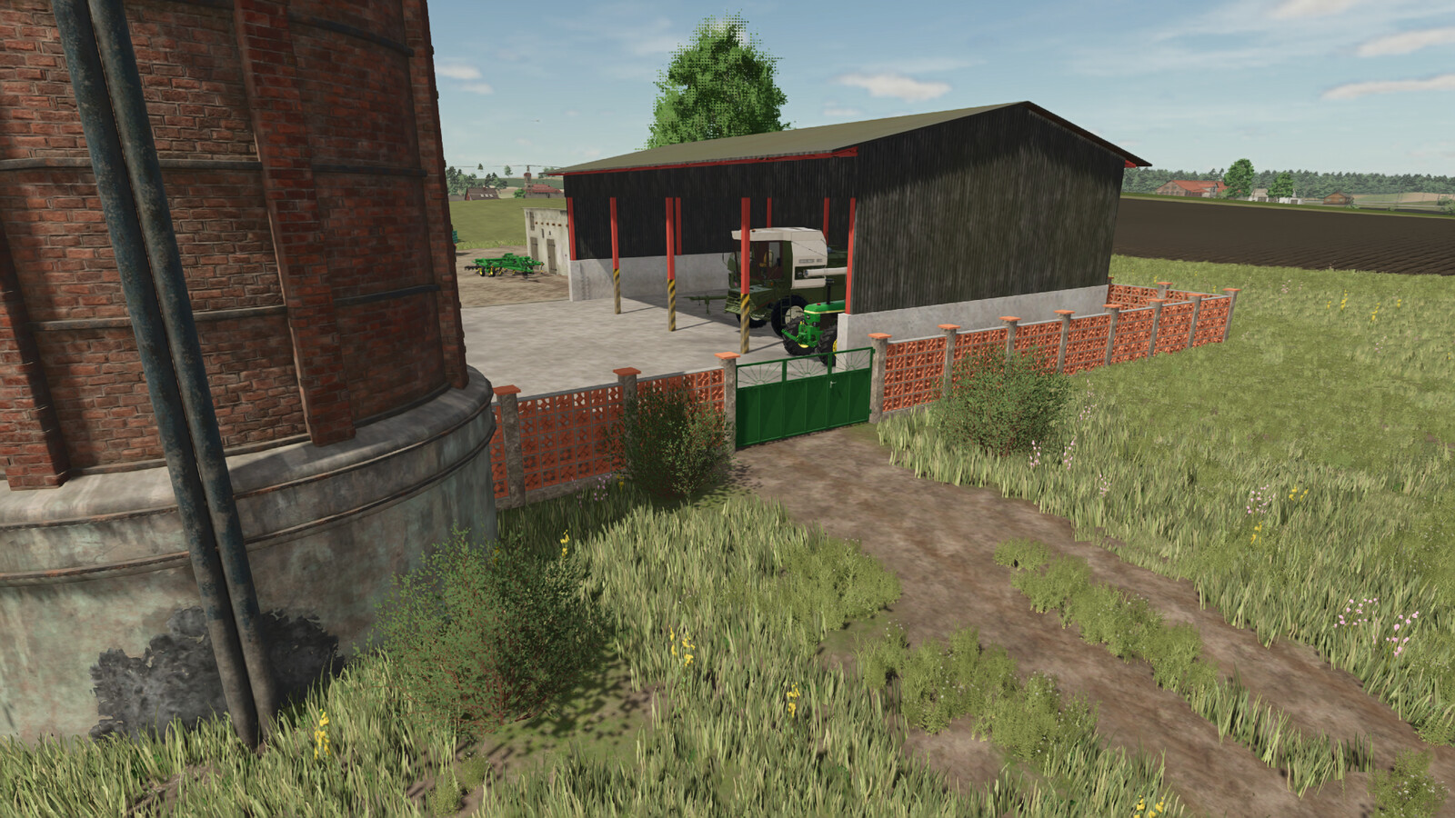 Brick Fence And Metal Gate