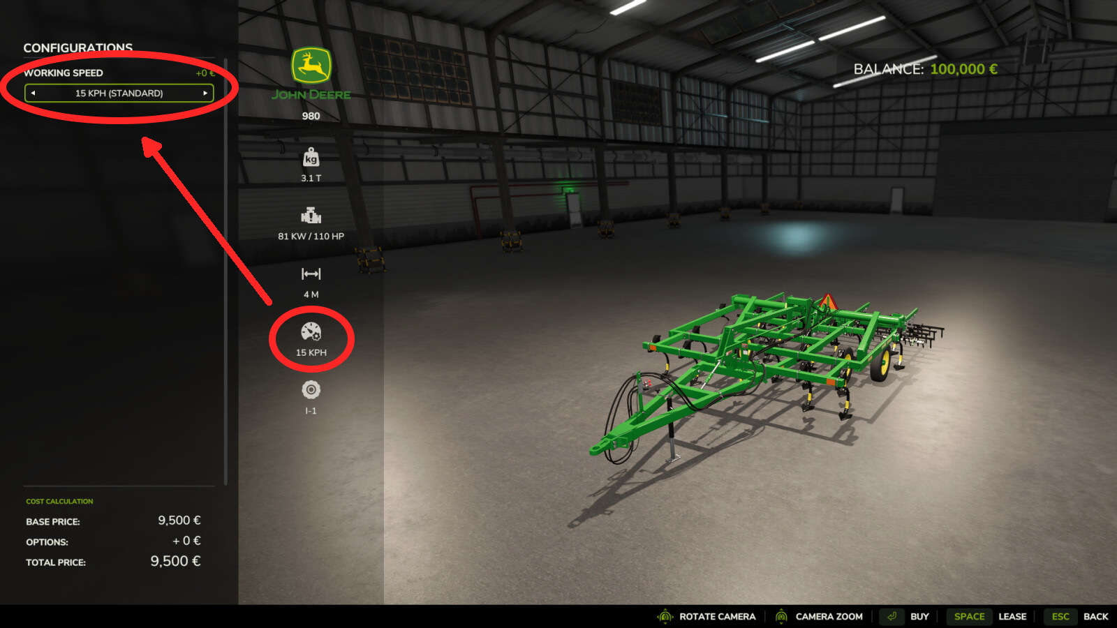 Adjust Working Speed
