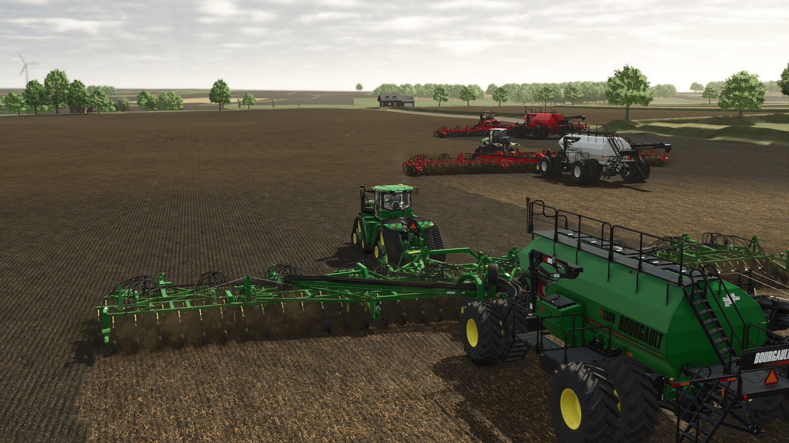 Bourgault 3420-100 Paralink Hoe Drill + 71300 Air Cart