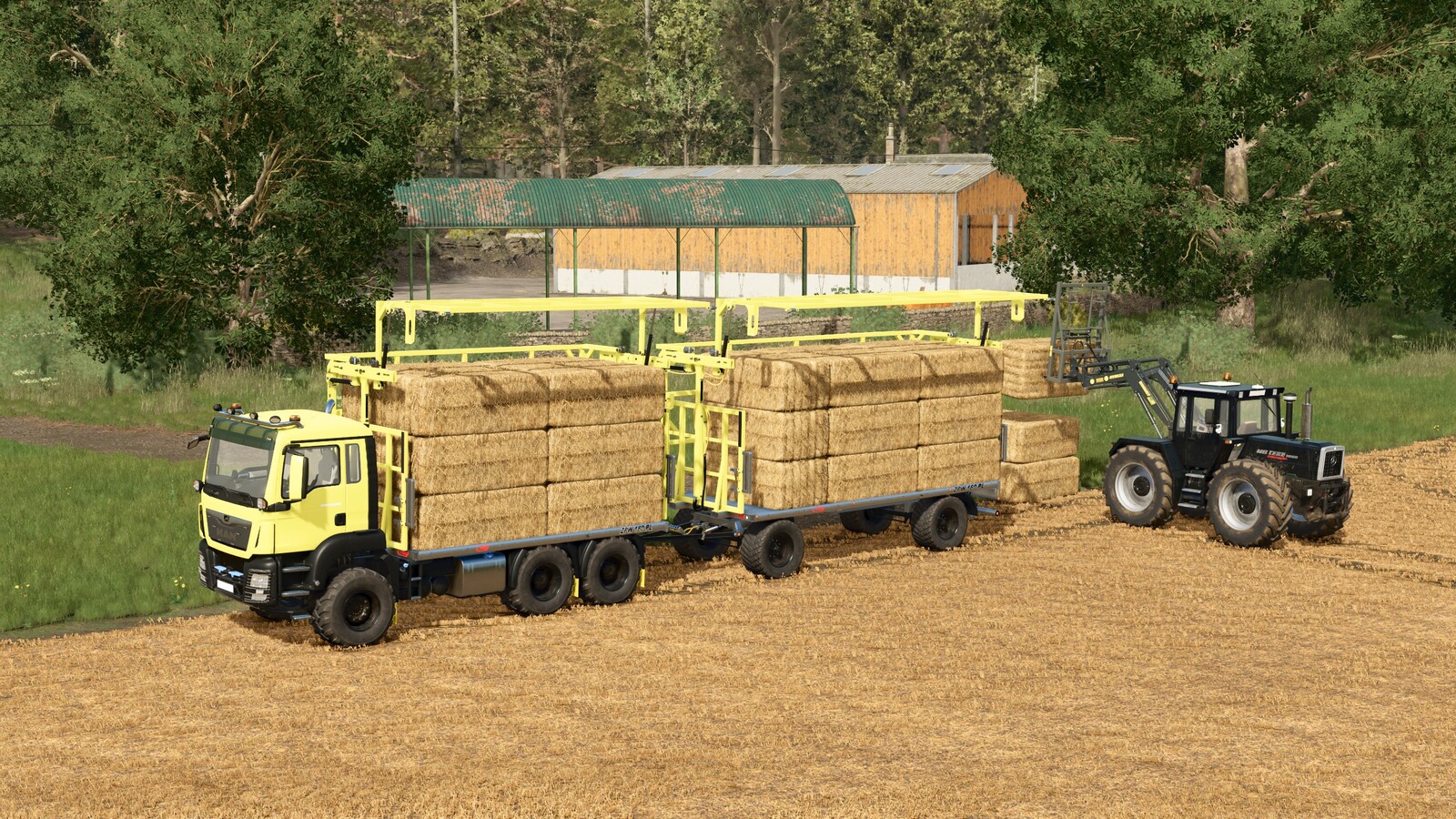 MAN TGS Fliegl Bale Platform