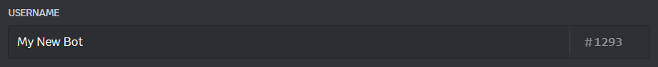 The bot username field